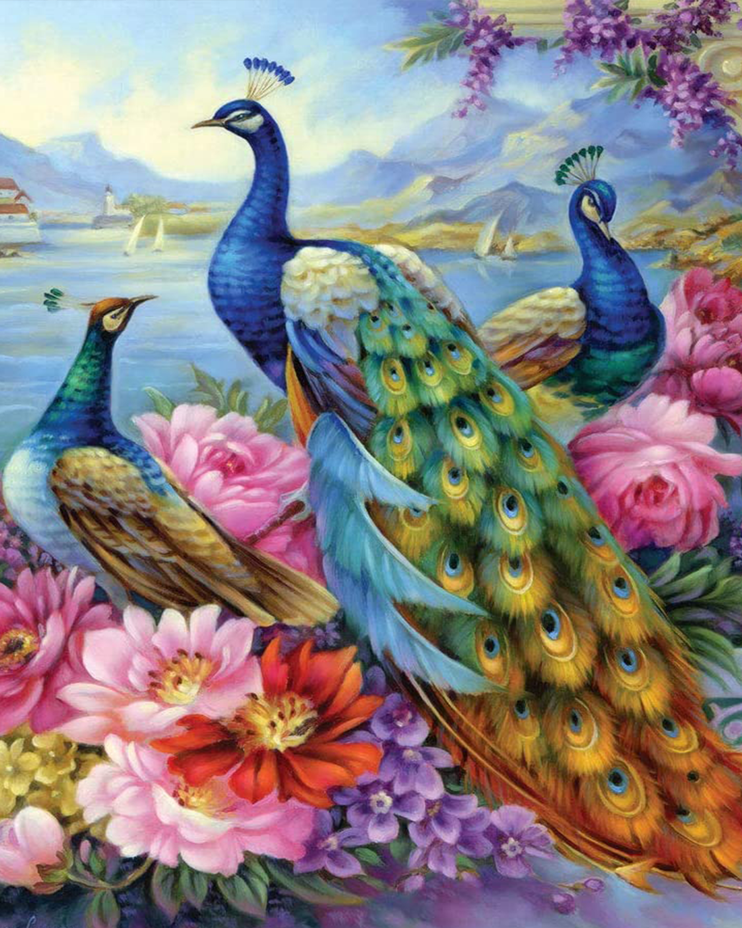 Paint by Numbers for Adults Beginner - TISHIRON Peacocks Adult Paint by  Number Kits with 3 Brushes & Bright Colors, 16x20 inches (Frameless) 